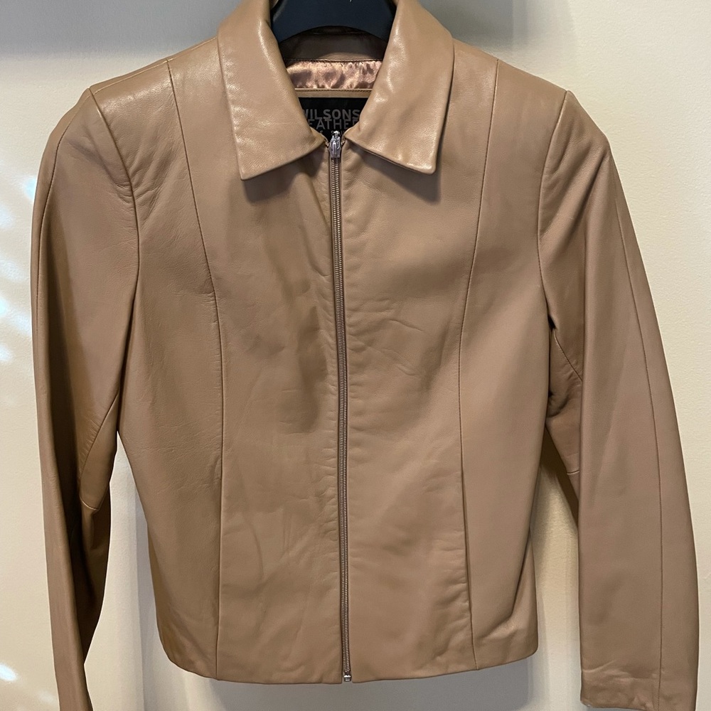 Beige Leather Jacket - Wilsons Leather